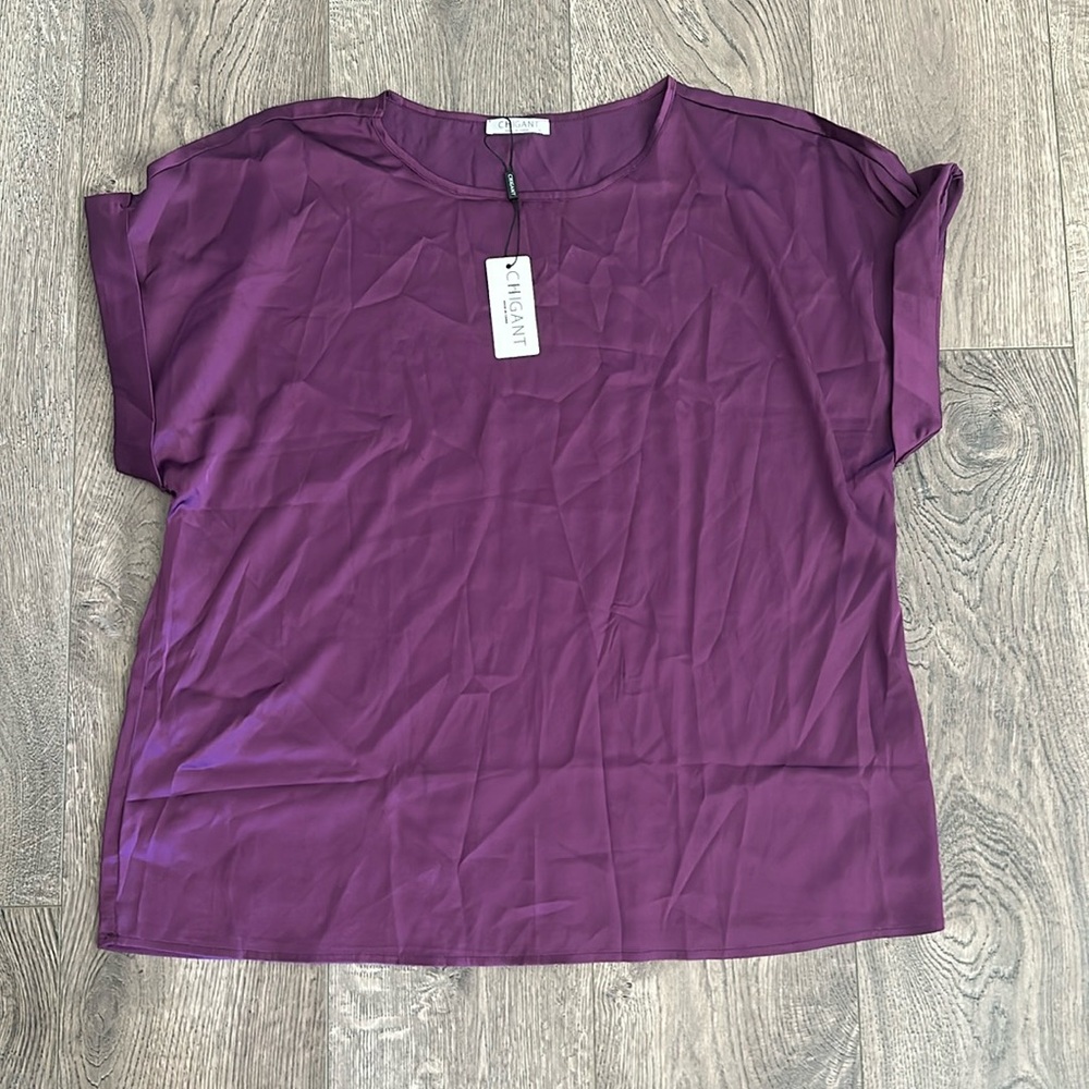 Purple satin finish blouse - XL